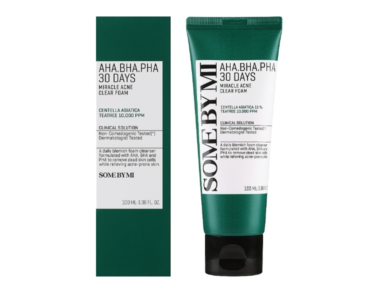 קצף ניקוי לעור  Some By Mi AHA BHA PHA 30 Days Miracle Acne Clear Foam 100ml
