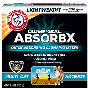 ארם & האמר קלאמפ אנד סיל מולטי קט חול מתגבש נטול ריח לחתולים 8.6 ק"ג - Arm & Hammer Clump & Seal Complete Odor Sealing Clumping Litter Multi-Cat