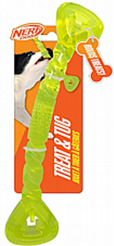 משחק נרף עצם סיליקון לעיסה לכלבים - Nerf Dog Treat Dispensing Bone Durable Chew and Fetch Toy for Dogs