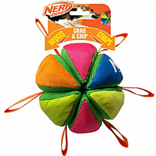 בובת משחק נרף כדור ניילון וקטיפה לכלבים - Nerf Wedge Ball Dog Toy
