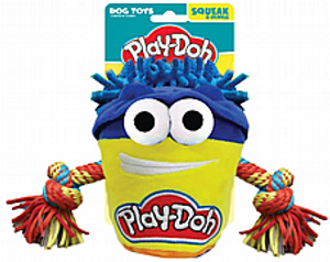 בובת משחק נרף פליי דו לכלבים - Nerf Hasbro Play-Doh T-Shirt Rope Tug Toy for Dogs
