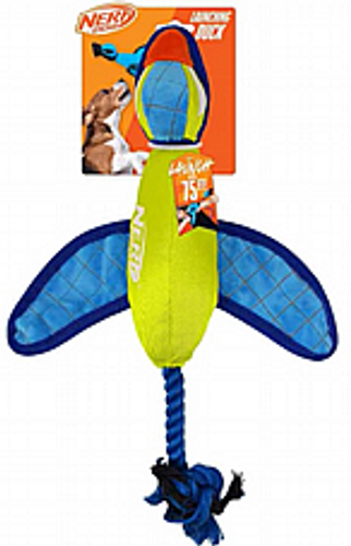 בובת משחק נרף ברווז משוגר לכלבים - Nerf Dog Nylon Ultraplush Crinkle Wing Launching Duck Throw & Fetch Toy