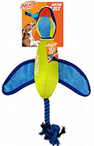 בובת משחק נרף ברווז משוגר לכלבים - Nerf Dog Nylon Ultraplush Crinkle Wing Launching Duck Throw & Fetch Toy