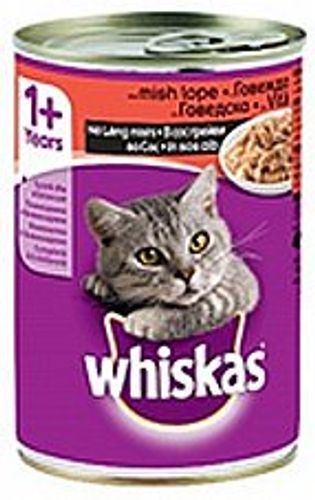 שימורי ויסקס בקר לחתול 400 גרם - Whiskas Beef in Sauce