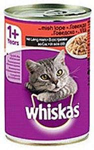 שימורי ויסקס בקר לחתול 400 גרם - Whiskas Beef in Sauce