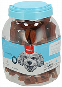 וונפי צנצנת חטיפי נקניקיות עוף לכלב 600 גרם - Wanpy Chicken Sausages