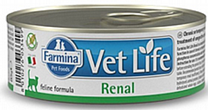 וט לייף שימורי רנאל לחתולים 85 גרם - Farmina Vet Life Renal Feline Formula Cat Wet Food