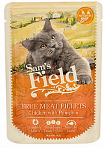 פאוץ' סמס פילד לחתול בטעם עוף ודלעת 85 גרם  - Sam's Field chicken with pumpkin