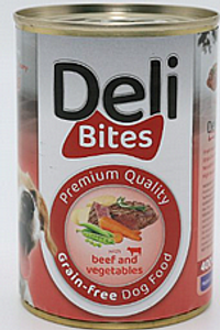 דלי בייטס בקר וירקות שימורי פטה לכלבים 400 גרם - Deli Bites