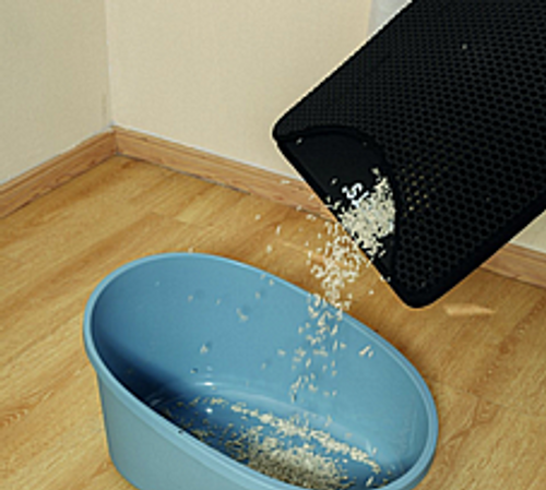 אמפט דופלקס משטח פטנט ורטיקלי לארגז צרכים - DUPLEX Cat Litter Mat Vertical Black Black