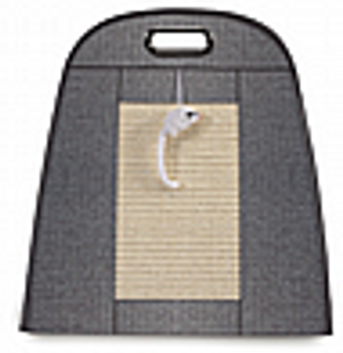 תיק נשיאה ובית עם מגרדת לחתולים - Pyramid-shaped pet carrier with sisal scratching post and toy