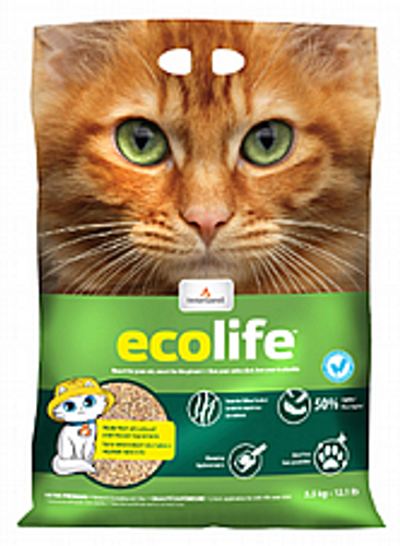 אקולייף חול מתגבש קנדי על בסיס תירס 5.5 קילו - Ecolife eco friendly cat litter
