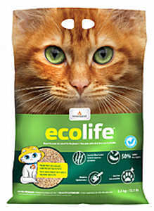 אקולייף חול מתגבש קנדי על בסיס תירס 5.5 קילו - Ecolife eco friendly cat litter