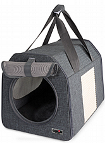 תיק נשיאה איגלו עם קיר גירוד סיסל - Carrier bag with sisal scratching post