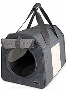 תיק נשיאה איגלו עם קיר גירוד סיסל - Carrier bag with sisal scratching post
