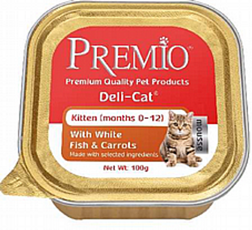 מעדן פרמיו לגורי חתולים מוס דגי ים 100 גרם - Premio Deli Cat