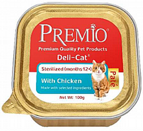 מעדן פרמיו לחתול בוגר סטרלייז עוף פטה 100 גרם - Premio Deli Cat