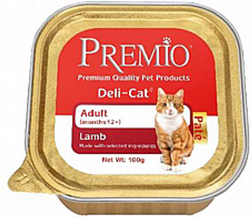 מעדן פרמיו לחתול בוגר כבש פטה 100 גרם - Premio Deli Cat