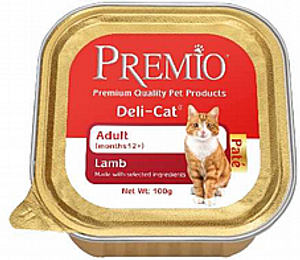 מעדן פרמיו לחתול בוגר כבש פטה 100 גרם - Premio Deli Cat