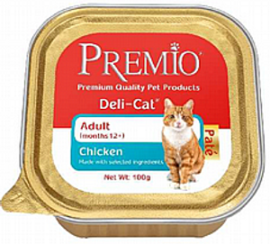 מעדן פרמיו לחתול בוגר עוף פטה 100 גרם - Premio Deli Cat
