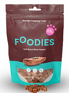 חטיף פודיס נגיסי ברווז 100 גרם - Foodies Duck Dices Snack