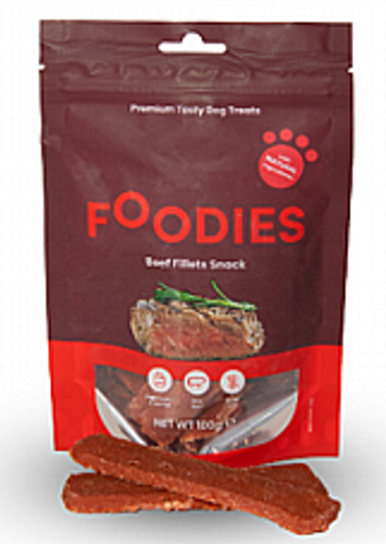 חטיף פודיס פילה בקר 100 גרם - Foodies Beef Fillets Snack