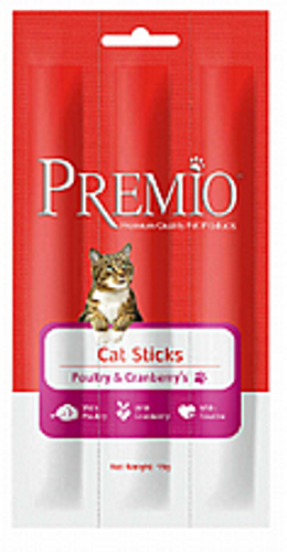 חטיף פרמיו סטיק עוף וחמוציות 15 גרם - Premio Cat Sticks