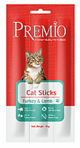 חטיף פרמיו סטיק הודו וכבש 15 גרם - Premio Cat Sticks
