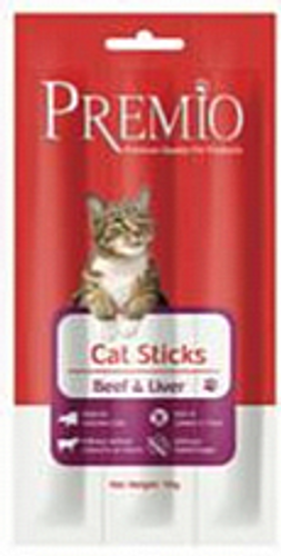 חטיף פרמיו סטיק בקר וכבד 15 גרם - Premio Cat Sticks