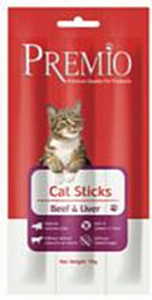 חטיף פרמיו סטיק בקר וכבד 15 גרם - Premio Cat Sticks