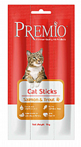 חטיף פרמיו סטיק סלמון ופורל 15 גרם - Premio Cat Sticks