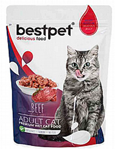 פאוץ בסטפט בקר לחתולים 85 גרם - BESTPET