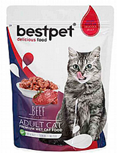 פאוץ בסטפט בקר לחתולים 85 גרם - BESTPET