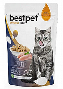 פאוץ בסטפט עוף לחתולים 85 גרם - BESTPET