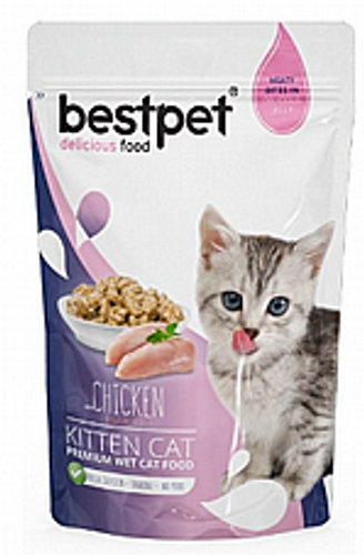 פאוץ בסטפט עוף לגור חתולים 85 גרם - BESTPET