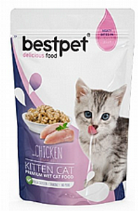 פאוץ בסטפט עוף לגור חתולים 85 גרם - BESTPET