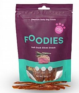 חטיף פודיס נתחי ברווז רכים 100 גרם - Foodies Soft Duck Slices Snack