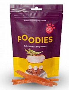 חטיף פודיס רצועות עוף רכות 100 גרם - Foodies Soft Chicken Strip Snack