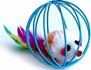 סופר פטס צעצוע עכבר בתוך כדור רשת - SUPER PETS MOUSE IN WIRE CAGE