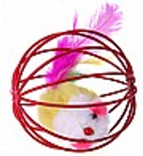 סופר פטס צעצוע עכבר בתוך כדור רשת - SUPER PETS MOUSE IN WIRE CAGE