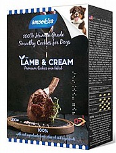 סמוקיס ביסקוויטים לכלבים כבש ושמנת 200 גרם - Smookies Dog Cookies Lamb & Cream