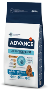 אדוונס מזון לכלבים בוגרים מגזע בינוני 18 ק"ג - Advance Medium Adult Chicken & Rice
