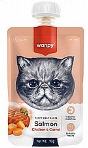 וונפי מחית  סלמון עוף וגזר לחתול 90 גרם - Wanpy tasty meat paste