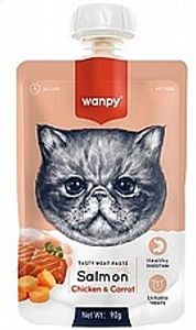 וונפי מחית  סלמון עוף וגזר לחתול 90 גרם - Wanpy tasty meat paste