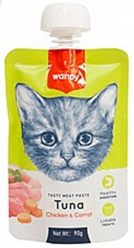 וונפי מחית טונה עוף וגזר לחתול 90 גרם - Wanpy tasty meat paste