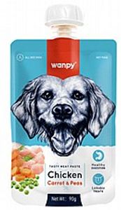 וונפי מחית עוף גזר ואפונה לכלב 90 גרם - Wanpy tasty meat paste