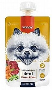 וונפי מחית בקר גזר ואפונה לכלב 90 גרם - Wanpy tasty meat paste