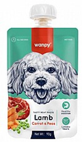 וונפי מחית כבש גזר ואפונה לכלב 90 גרם - Wanpy tasty meat paste