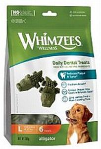 ווימזיס חטיף תנין דנטלי גדול 6 יחידות 360 גרם - Whimzees Alligator Chew Large