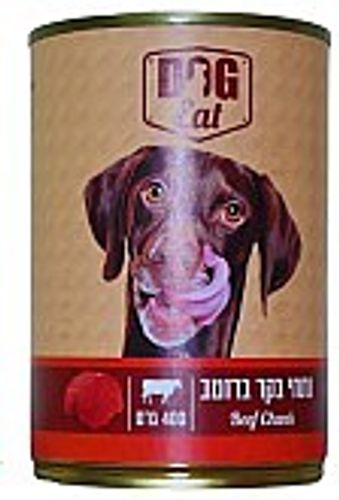 שימורי דוגאיט נתחי בקר ברוטב לכלבים 400 גרם - DogEat Beef